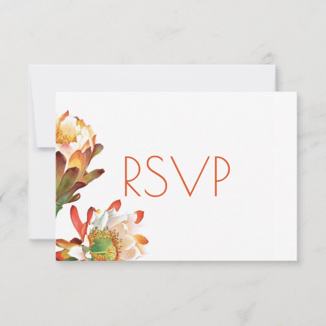 Desert Cactus Flower Wedding RSVP (Frente)