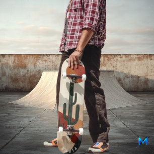 Desert Cactus Skateboard - Minimalista Boho Natura
