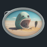 Desert monster house<br><div class="desc">A desert monster house in the shape of a house, in the style of surreal seascapes, photorealistic renderings, light aquamarine and beige, playful character designs</div>
