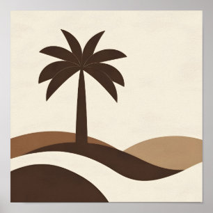 Desert Oasis Palm Tree Impressão de Arte Minimalis