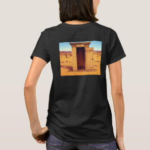Desert Outhouse mulheres pretas camiseta preta
