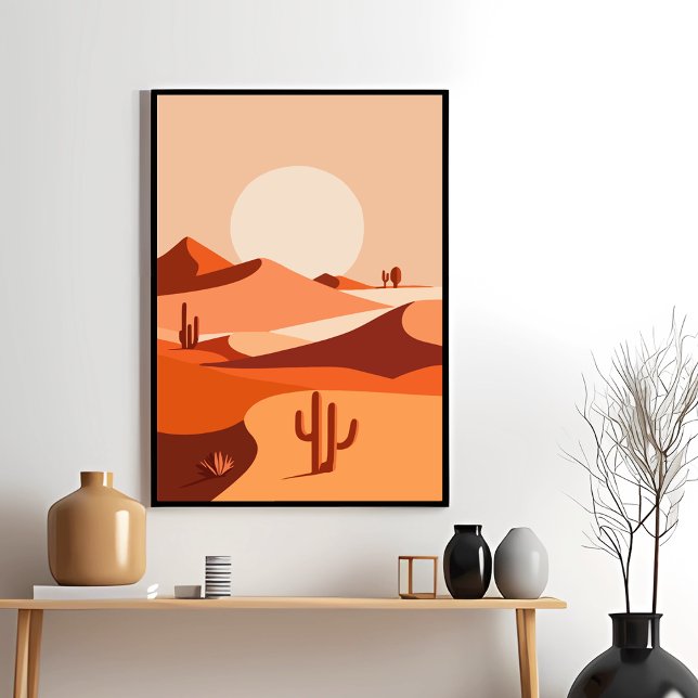 Desert Serenity Cactus Sunset Vibes Poster (Criador carregado)