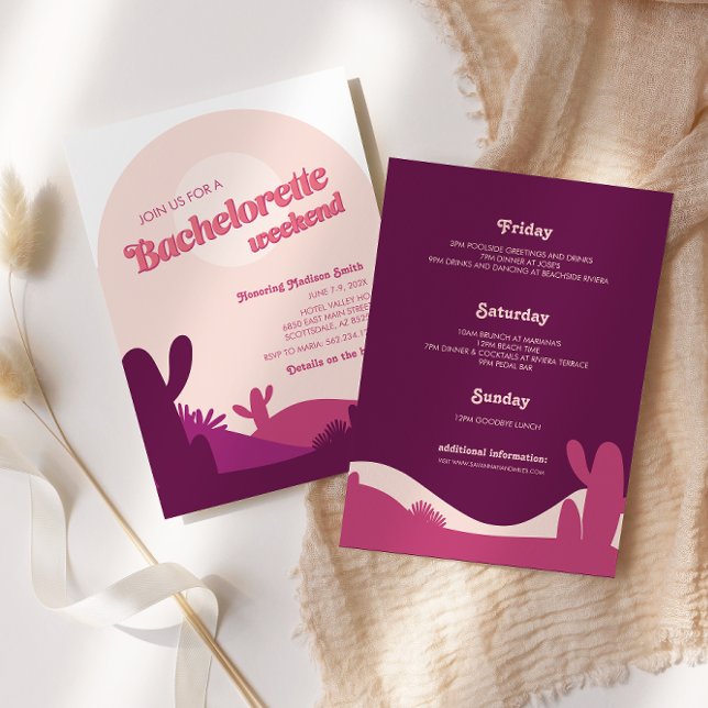 Desert Sunset Bachelorette Weekend Convite (Criador carregado)