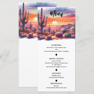 Desert Sunset Glow Watercolor Menu Sudoeste