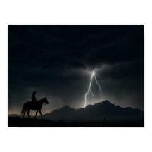 Desert Thunderstorm Poster - Lightning Strike 