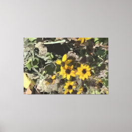 Desert Yellow Flowers Stretered Canvas Print