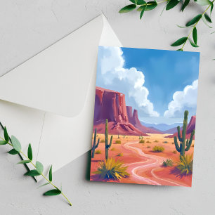 Deserto Canyon Carta de Paisagem da Natureza com