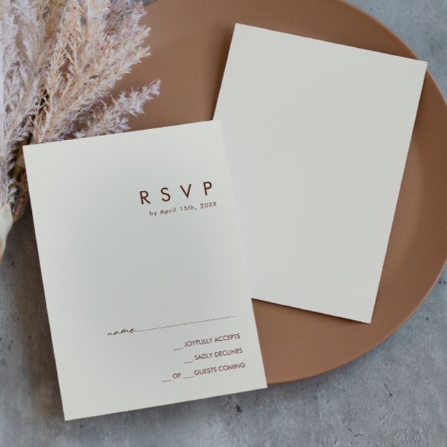Deserto Simples | Cartão RSVP Branco Natural (Criador carregado)
