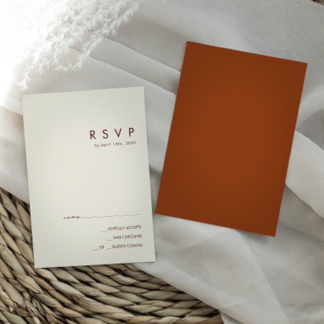Deserto Simples | Cartão RSVP Terracotta (Criador carregado)