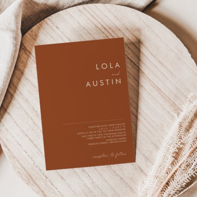 Deserto Simples | Convite para Casamento Terracott (Criador carregado)