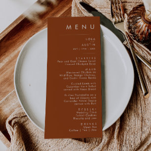Deserto Simples Menu Janto Casamento Terracotta