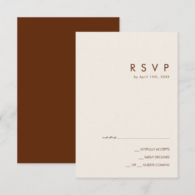 Deserto Simples | Placa RSVP Cinnamon Escura (Frente/Verso)