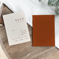 Deserto Simples | Terracotta Menu Choice RSVP Card