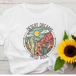Deserto Sonhos Camiseta Básica das Mulheres