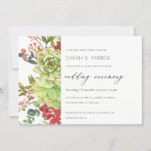 Deserto Suculto Cactus Red Floral Convite de casam