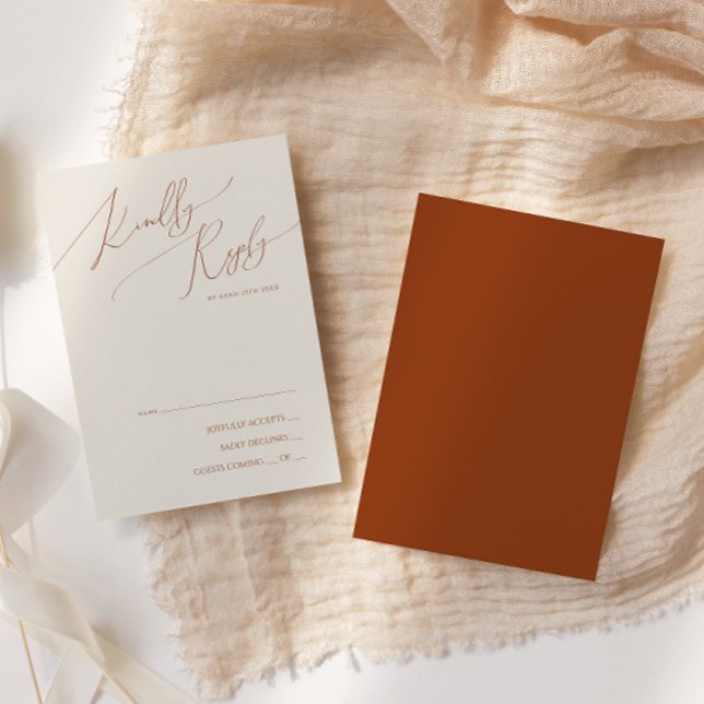Deserto Whimsic | Cartão RSVP Terracotta (Criador carregado)