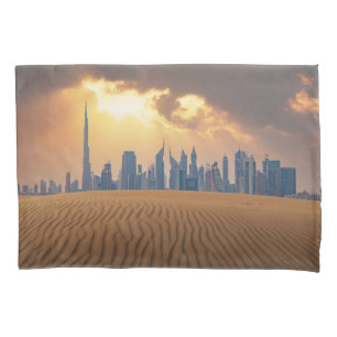 Deserts Dubai's Skyline View from Sand Dune