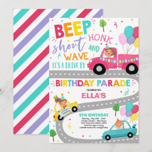 Desfile Rosa de Convite para Desfile de Aniversár