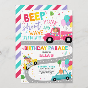 Desfile Rosa de Convite para Desfile de Aniversári