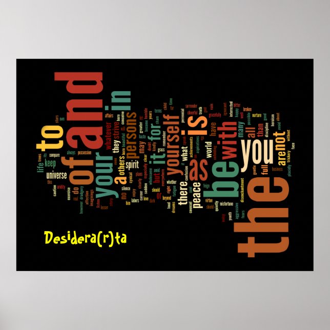 Desidera(R) ta Word Art poster (Frente)
