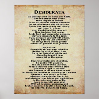 Desiderata 11 x 14 Art Impressão
