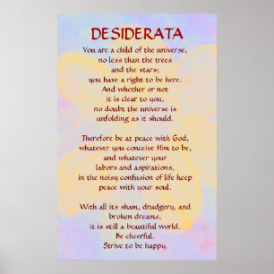DESIDERATA Alterando o poster de margarida