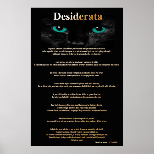 Desiderata Cat Eyes 2 Posters (Frente)