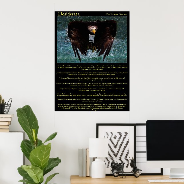Desiderata Eagle Sobre Posters De Água (Escritório em casa)