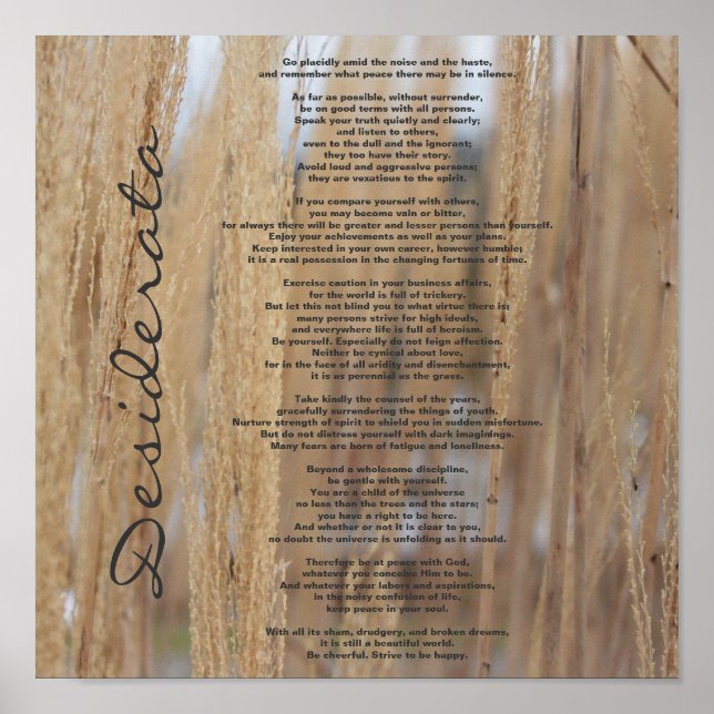 Desiderata Nature Poster (Frente)