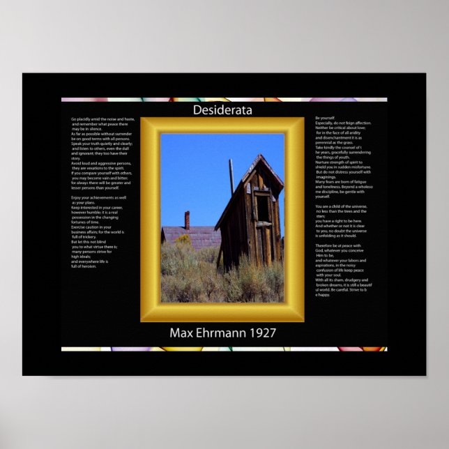 Desiderata Out House Poster (Frente)