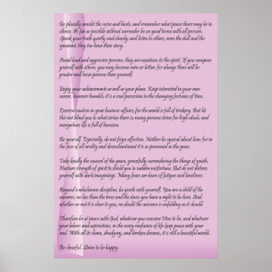 Desiderata pelo poster máximo de Ehrmann