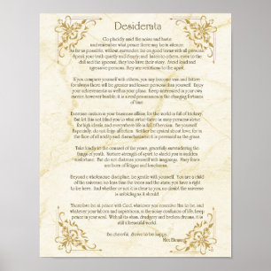 Desiderata Poem por Max Ehrmann Poster