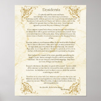 Desiderata Poem por Max Ehrmann Poster