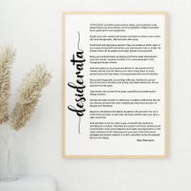 Desiderata Poem por Max Ehrmann Poster