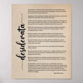 Desiderata Poem por Max Ehrmann Poster vintage