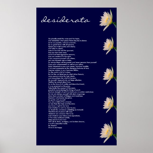Desiderata ~ Poster (Frente)