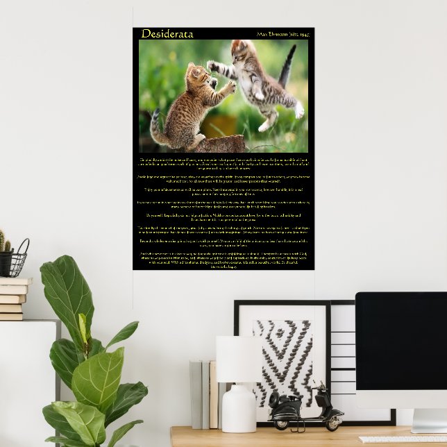 Desiderata Posters de combate de gatos (Escritório em casa)