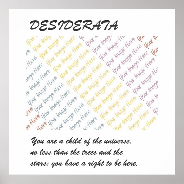 DESIDERATA seu poster de imagem (Frente)