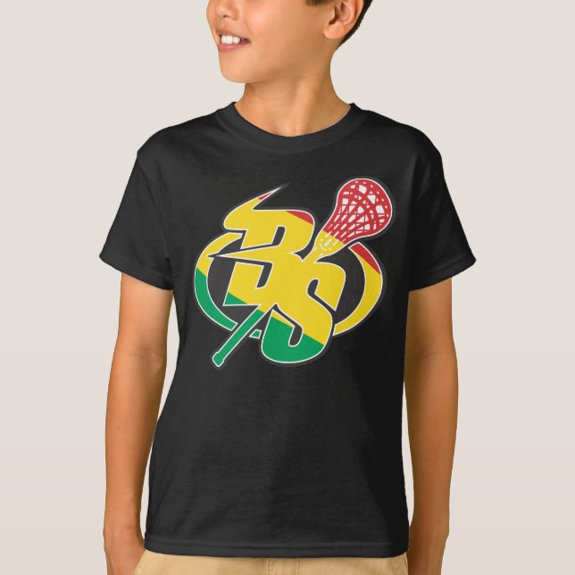 Design 3 do t-shirt do miúdo do Lacrosse dos (Frente)