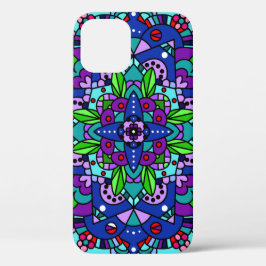 Design Abstrato de Mandala Puro, Azul