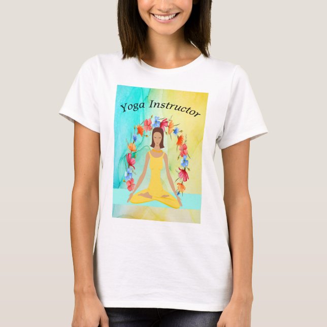 Design Amarelo Camiseta de Instrutor Yoga (Frente)