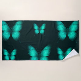 DESIGN BORBOLETAS VERDES Toalha de praia