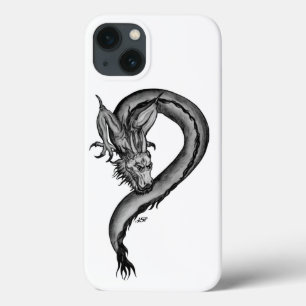 Design branco e preto do dragão