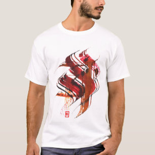 Design caligráfico da camisa de T