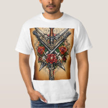 Design Clássico de Camisa T Inspirada na Tatuagem