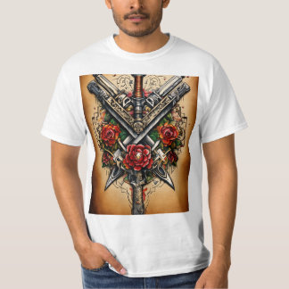 Design Clássico de Camisa T Inspirada na Tatuagem 