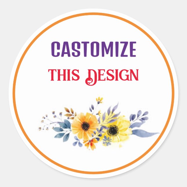 Design Clássico do Adesivo Redondo (Frente)