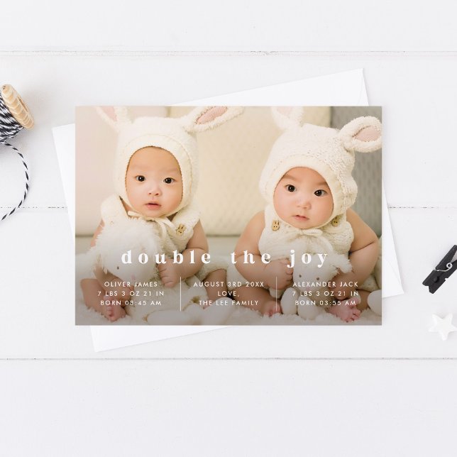Design Clássico do Anúncio do Nascimento dos Gêmeo (Criador carregado)
