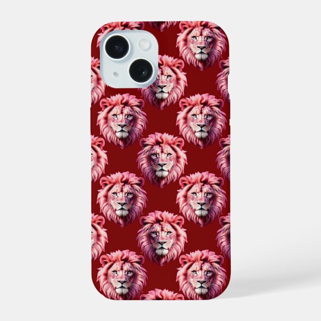 Design com Cabeça de Leão Rosa Bege  (Verso)