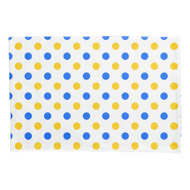Design com Pontos Polka Amarelos e Azuis Brancos  (Frente)
